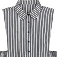 thumbnail image 1 of Camicover Quality Cotton Striped Detachable Half Shirt Blouse Faux False Collar Dickey Collar for Girls Lady, 1 of 4