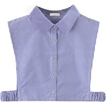Camicover Quality Cotton Striped Detachable Half Shirt Blouse Faux False Collar Dickey Collar for Girls Lady