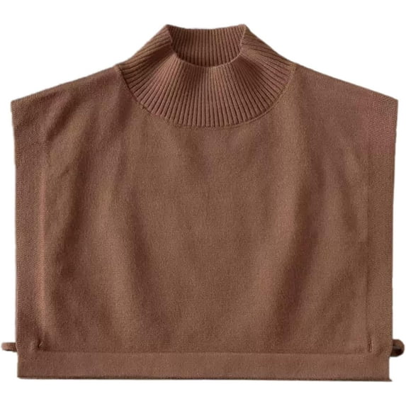 Camicover  Solid Color Knit Turtleneck Fake Collar,Half Top Wear Outer or in Sweater Hoodie High Neck Mock Collar for Lady Girls