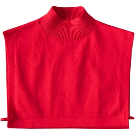Camicover  Solid Color Knit Turtleneck Fake Collar,Half Top Wear Outer or in Sweater Hoodie High Neck Mock Collar for Lady Girls