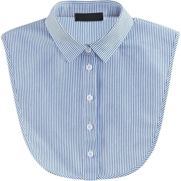 Camicover  Striped Detachable Collar Half Shirt Blouse Dickey Collar Elegant for Women Girls