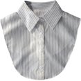 thumbnail image 1 of Camicover  Striped Detachable Collar Half Shirt Blouse Dickey Collar Elegant for Women Girls, 1 of 7