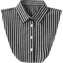 Camicover  Striped Detachable Collar Half Shirt Blouse Dickey Collar Elegant for Women Girls