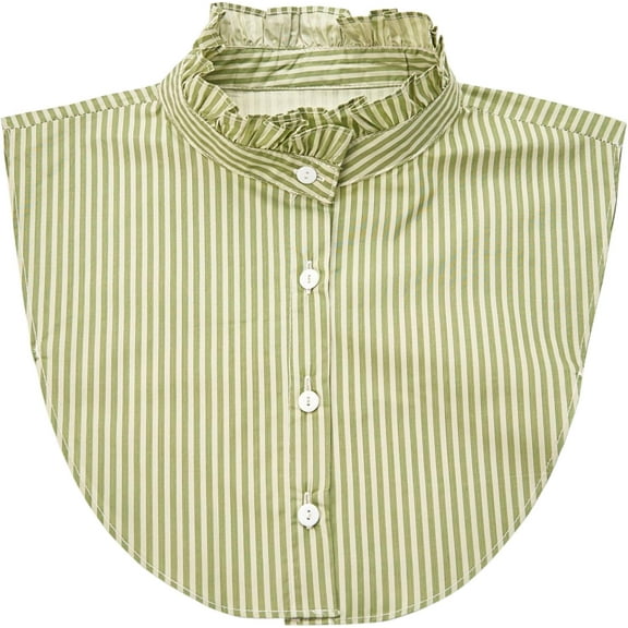 Camicover Women Ruffle Mock Neck Detachable Half Blouse Shirts Fake Collar Dickey Collar Faux False Collar for Girls