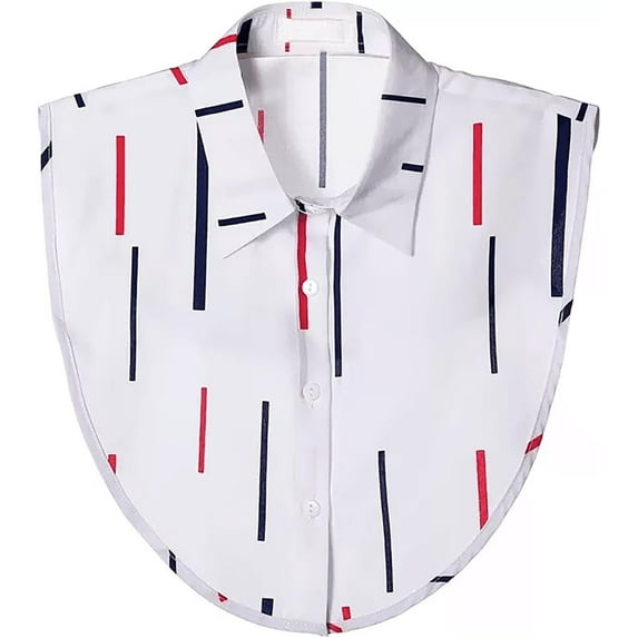 Camicover Women's Casual Boho Floral Printed Button Down Half Blouse Vintage Fake Collar Dickey