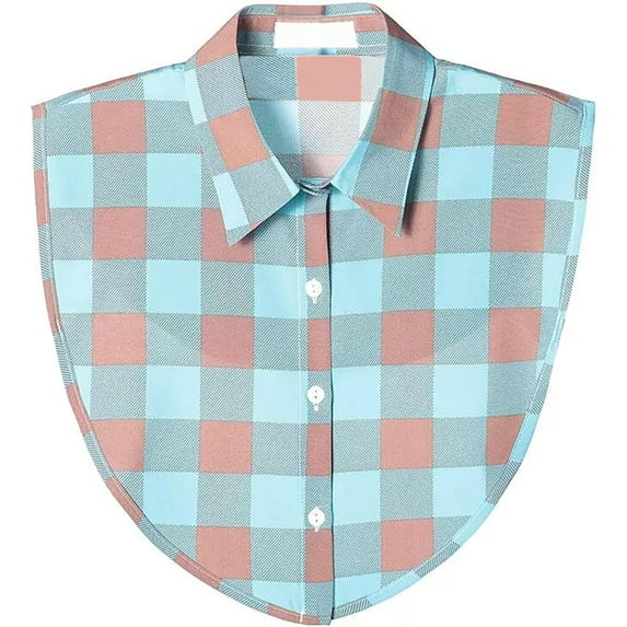 Camicover Women's Casual Boho Floral Printed Button Down Half Blouse Vintage Fake Collar Dickey