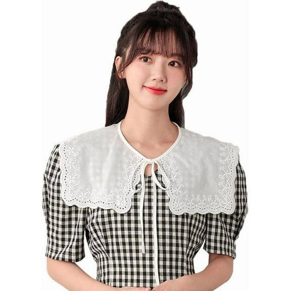 Camicover Women’s Detachable Dickey Collar Mini Cape Lace Shawl Collar Neck Ruff