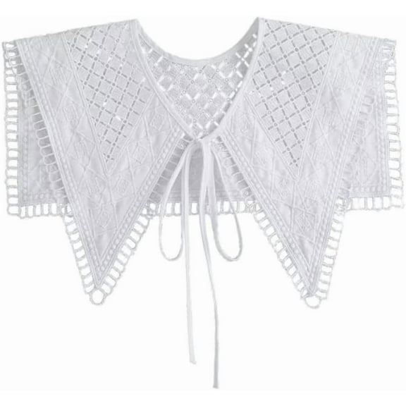 Camicover Women’s Detachable Dickey Collar Mini Cape Lace Shawl Collar Neck Ruff