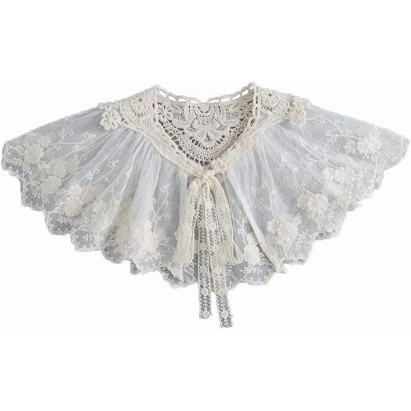 Camicover Women’s Neck Ruff Mini Cap Crop Top Collar Detachable Dickey Collar Fake Faux Collar Half Shirt Blouse