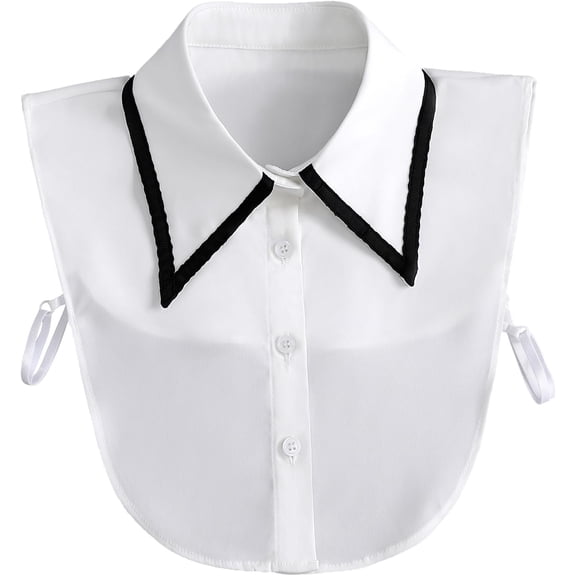 Camicover  Women's Professional Fake Collar White Formal Decorative Half Shirt Chiffon Dickey Collar