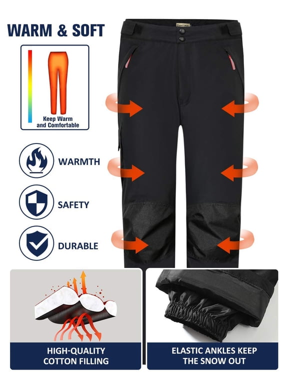 Cargo Pants for Womens Snow Pants Snowboard Winter Outdoor Ski Pants Waterproof Insulated Warm Pants