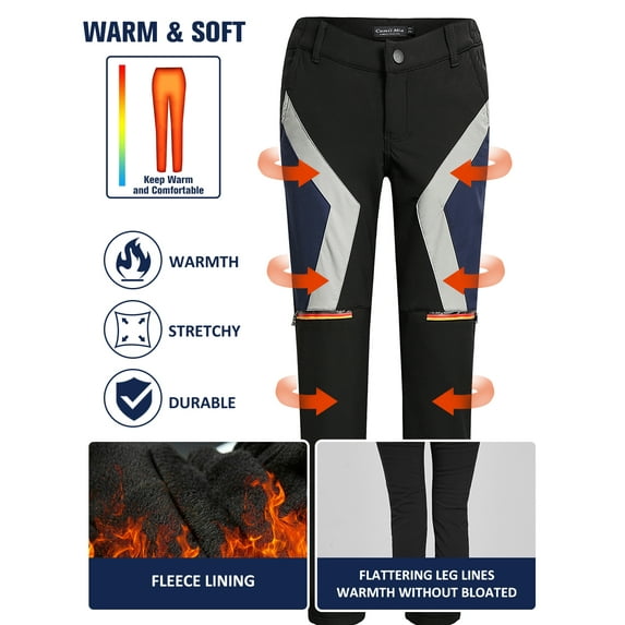 Camii Mia Fleece Lined Ski Snow Pants for Women Hiking Pants Outdoor Slim Waterproof Windproof Water Resistant Warm Pants
