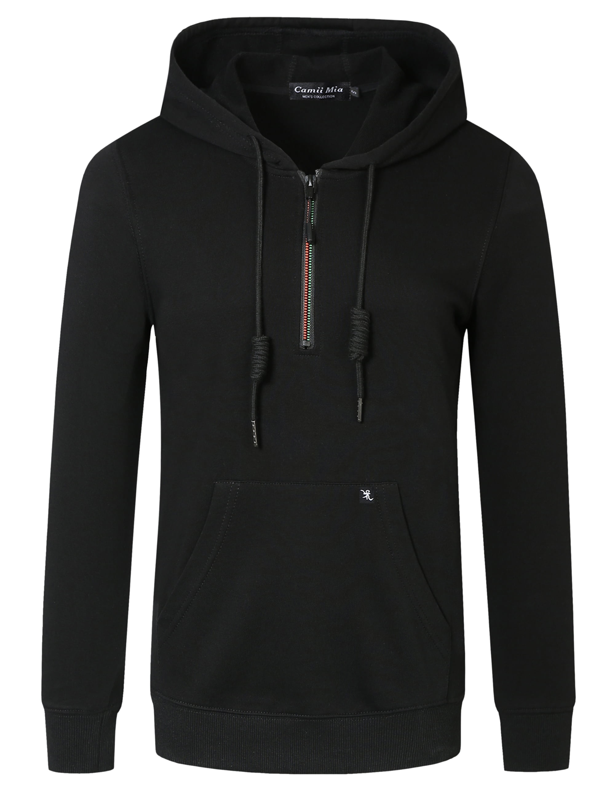 Camii Mia Men's Zip-Up Hooded Sweatshirt, Long Sleeve Pullover with ...