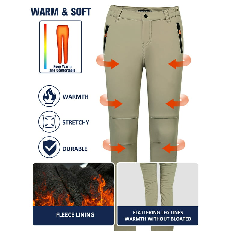 Camii Mia Snow Pants for Women Windproof Waterproof Ski Fleece Lined Pants  Winter Warm Outdoor Hiking Pants