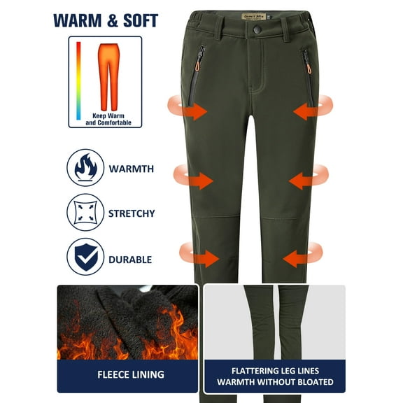 Camii Mia Snow Pants for Women Windproof Waterproof Ski Fleece Lined Pants Winter Warm Outdoor Hiking Pants