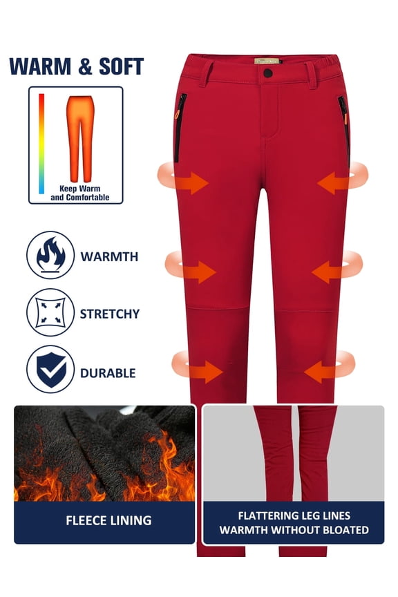 Snow Pants for Women Windproof Waterproof Ski Fleece Lined Pants Winter Warm Outdoor Hiking Pants