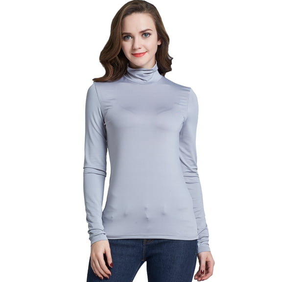 Camii Mia Turtleneck Shirts for Women Long Sleeve Tops Base Layer