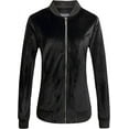 thumbnail image 1 of Camii Mia Women's Bomber Jacket Zip Up Velvet Fleece Jacket Warm Coat, 1 of 8