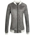 thumbnail image 1 of Camii Mia Women's Bomber Jacket Zip Up Velvet Fleece Jacket Warm Coat, 1 of 8