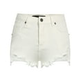 thumbnail image 1 of Camii Mia Women's Distressed Cutoff Mid Rise Stretch Slim Denim Shorts, 1 of 8