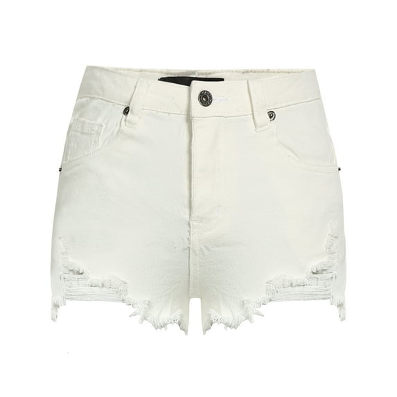 Camii Mia Women's Distressed Cutoff Mid Rise Stretch Slim Denim Shorts