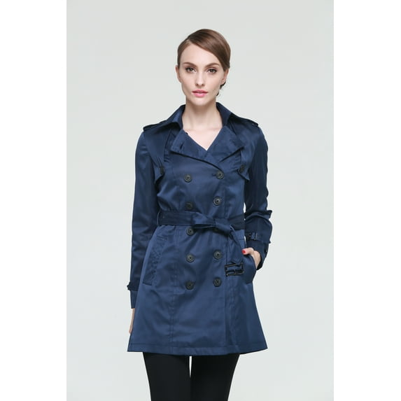 Camii Mia Women's Double Breasted Trenchcoat Windbreaker Coat Outwear
