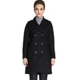 thumbnail image 1 of Camii Mia Women's Winter Coat Elegant Notched Lapel Double Breasted Trench Coat Mid Long Outwear, 1 of 7