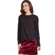 Camii Mia Womens Long Sleeve T-shirts Casual Loose Blouse
