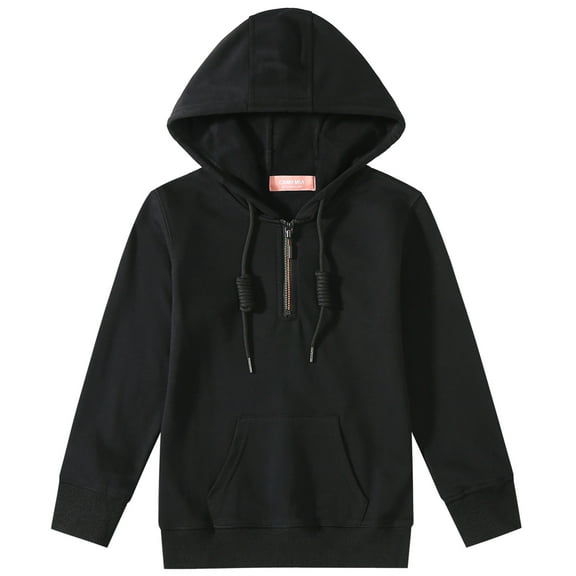 Camii Mia Zip Up Hoodies for Big Girls Sweatshirt Hooded Drawstring Pullover Regular Fit Cotton Soft