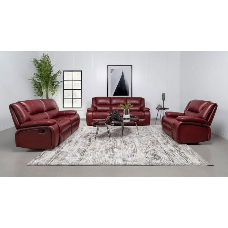 Red leather reclining sofa and loveseat sale