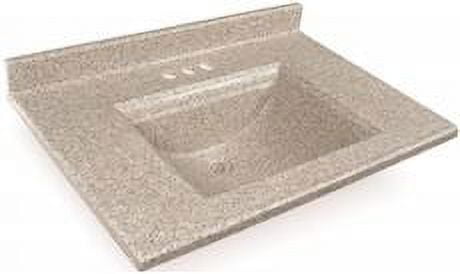 Camila Bathroom Vanity Top With Backsplash, Cultured Granite, Latte Matte, 22X25 In.