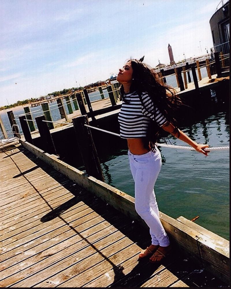 Camila Cabello On Dock In White And Striped Top Photo Print (8 x 10 ...