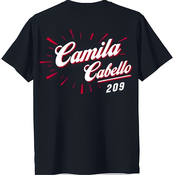 Camila Cabello Retro Black T-Shirt with Design & 209 Number