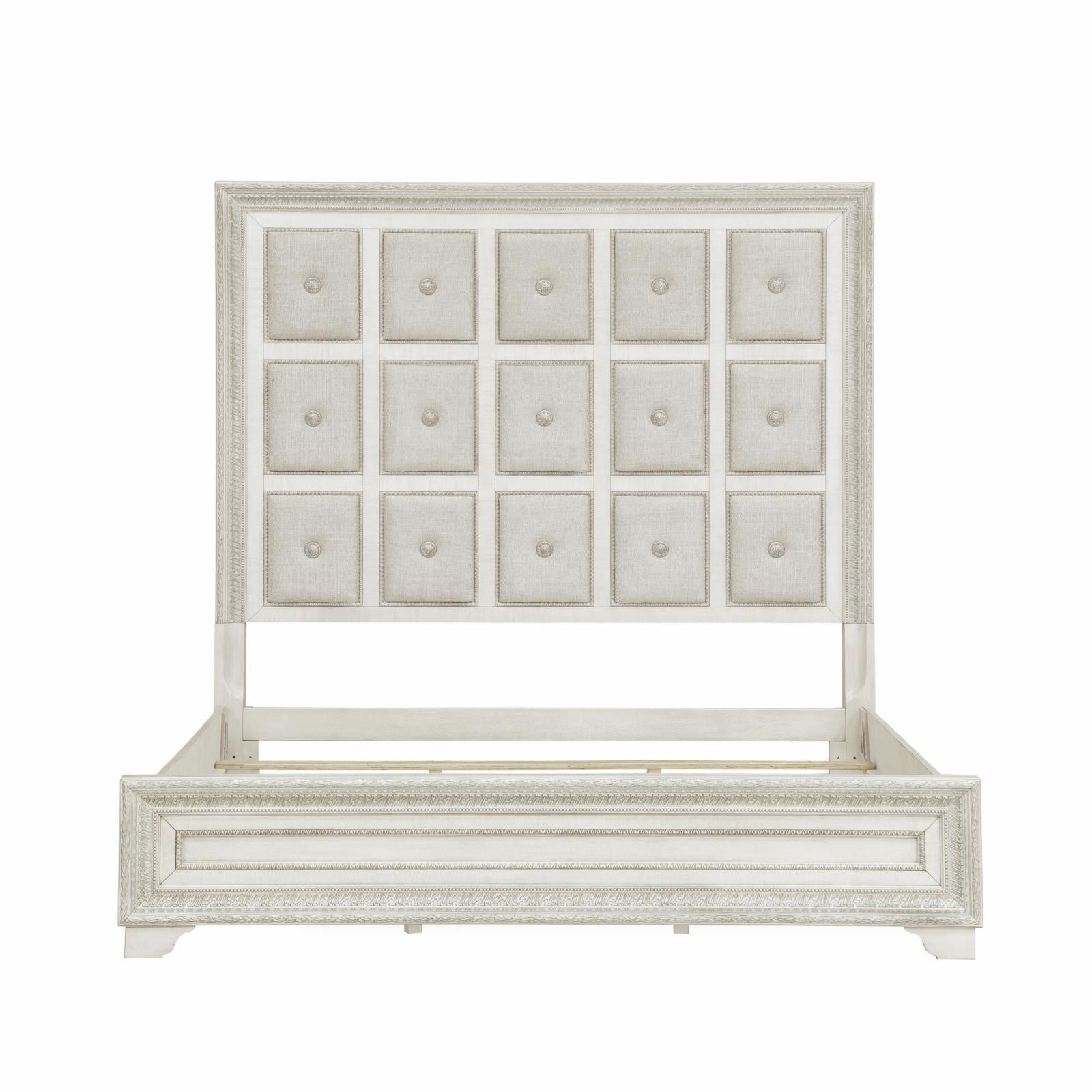 Camila Cream King Upholstered Bed with Tufted Headboard