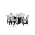 thumbnail image 1 of Camila Rectangle Counter Height Dining Set 7pc - Silver Counter Chairs, 1 of 3