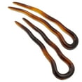 thumbnail image 1 of Camila Paris AD823 French Twist Stick Hair Fork, 2 Small Wavy U Shaped Hair Pin Clip for Spiral Updo Bun, Tortoise Shell, Fashion Flexible Durable Styling Hair Accessories for Women, Made in France, 1 of 20