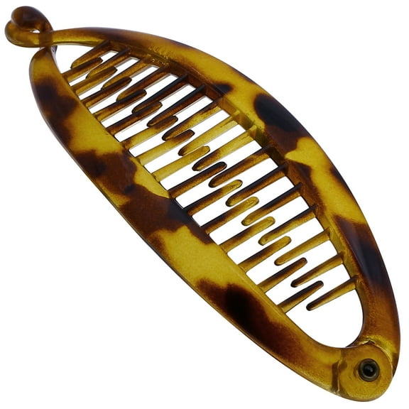 Camila Paris CP1272 4.5 inch French Banana Clip Hair Comb Classic Girls Updo Flexible Ponytail Holder Interlocking Banana Combs, Fashion Durable Styling Hair Accessories for Women, Made in France