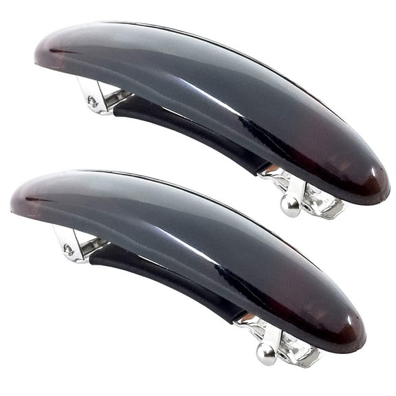 Camila Paris CP1438/2 French Hair Barrette Clip for Girls, Tortoise Small 2.5 inch Set of 2 Strong Hold Grip Hair Clips for Women, No Slip and Durable Styling Girls Hair Accessories, Made in France