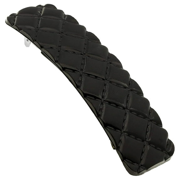 Camila Paris CP2650 French Hair Barrette Clip for Girls, Black, Rubberized Metal Closure Strong Hold Grip Hair Clips for Women, No Slip and Durable Styling Girls Hair Accessories, Made in France