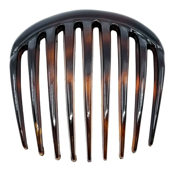 Camila Paris CP2873 French Hair Side Comb Small Rounded, Black, French Twist Hair Combs, Strong Hold Hair Clips for Women Bun Chignon, No Slip Styling Girls Hair Accessories Made in France
