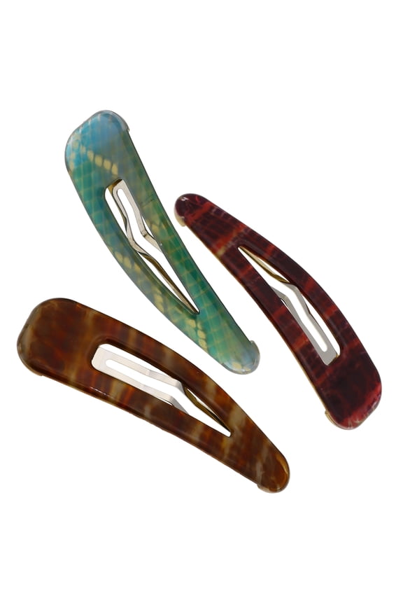 Paris CP2933 French Hair Barrettes Clips, Snap Hair Slides Clic Clac for Women, Styling Girls Side Slide-in Metal Snap Pin Hair Accessories for Women. Strong Hold, No Slip Grip, Made in France