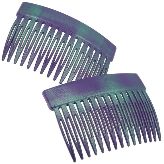 Camila Paris CP2945 French Hair Side Comb, 3 inch Small Blue, French Twist Hair Combs Decorative, Strong Hold Hair Clips for Women Bun Chignon Up-Do Styling Girls Hair Accessories, Made in France