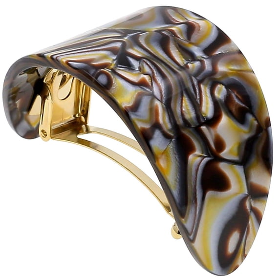 Camila Paris CP2982 French Hair Barrette, Hair Ponytail Holder for Fine Long Hair, Handmade Onyx, Strong Hold Grip Hair Clips for Women, No Slip Styling Girls Hair Accessories, Made in France
