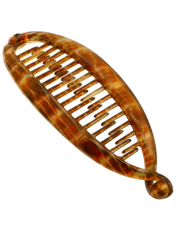 Paris CP3098 4.5 inch French Banana Clip Hair Comb Classic Girls Updo Flexible Ponytail Holder Interlocking Banana Combs, Fashion Durable Styling Hair Accessories for Women, Made in France