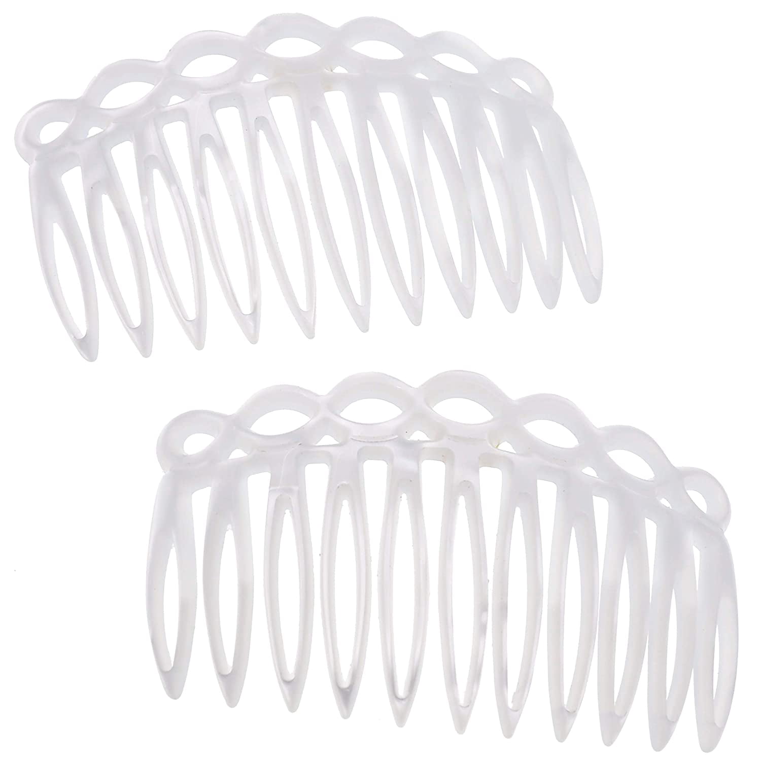 Camila Paris CP3141 French Hair Side Comb Small Handmade Onyx French Twist Hair Combs Decorative, Strong Hold Hair Clips for Women Bun Chignon Up-Do Styling Girls Hair Accessories, Made in France