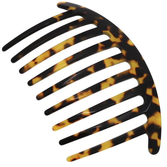 Camila Paris CP3185 French Handmade Side Comb Rounded, White, French Twist Hair Combs Decorative, Strong Hold Hair Clips for Women Bun Chignon Up-Do Styling Girls Hair Accessories Made in France