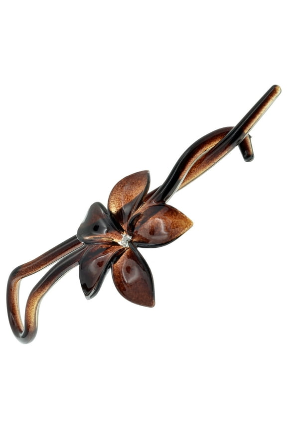 Paris CP3193 French Hair Barrette Pin Clips for Girls, Flower, White, No Metal Parts, Strong Hold Grip Hair Clips for Women, No Slip and Durable Styling Girls Hair Accessories, Made in France