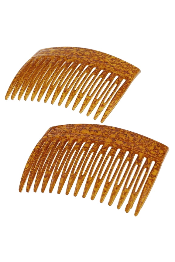 Paris CP3330 French Hair Side Comb, 3 inch Small Amber, French Twist Hair Combs Decorative, Strong Hold Hair Clips for Women Bun Chignon Up-Do Styling Girls Hair Accessories, Made in France