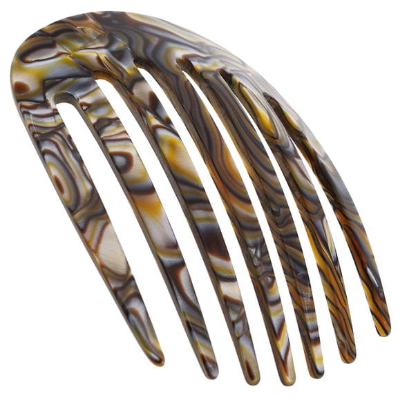 Camila Paris CP3398 French Hair Side Comb Small Rounded, Onyx, Handmade French Twist Hair Combs, Strong Hold Hair Clips for Women Bun Chignon, No Slip Styling Girls Hair Accessories Made in France