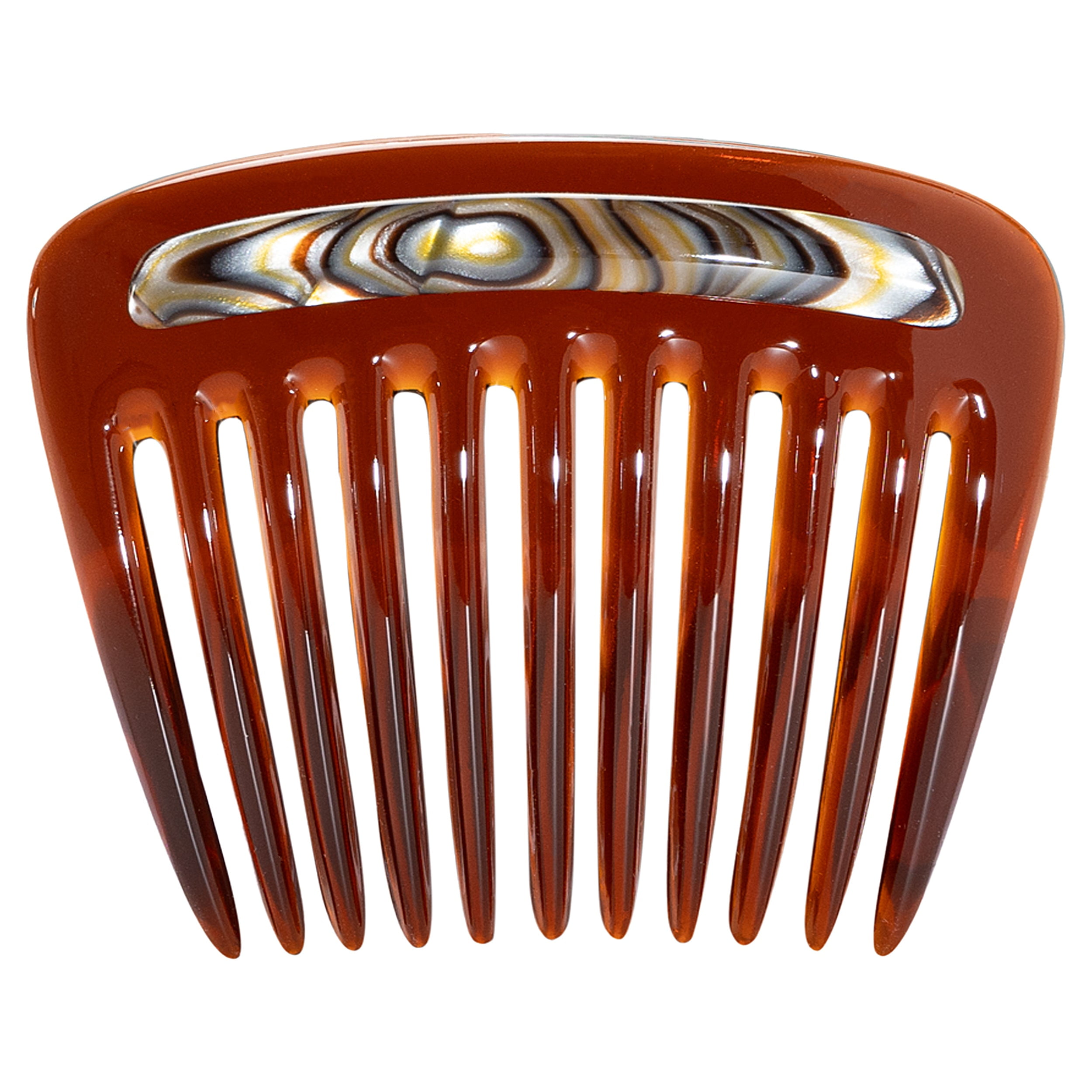 Camila Paris CP3769 French Hair Side Comb Small Rounded Black and Pearl ...